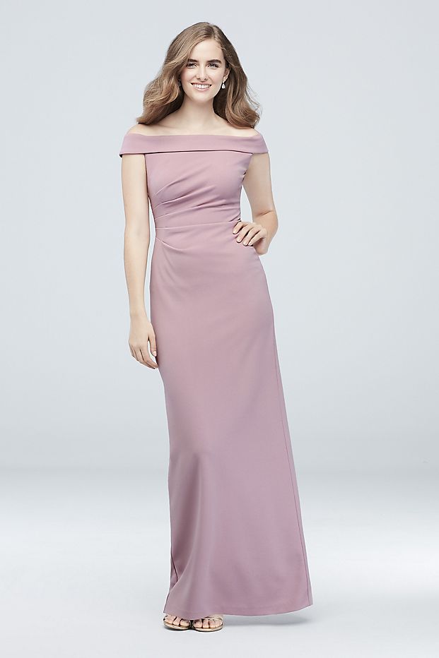 Ruched Off-the-Shoulder Bridesmaid Dress