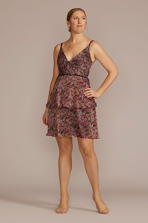 Woman in a short floral dress