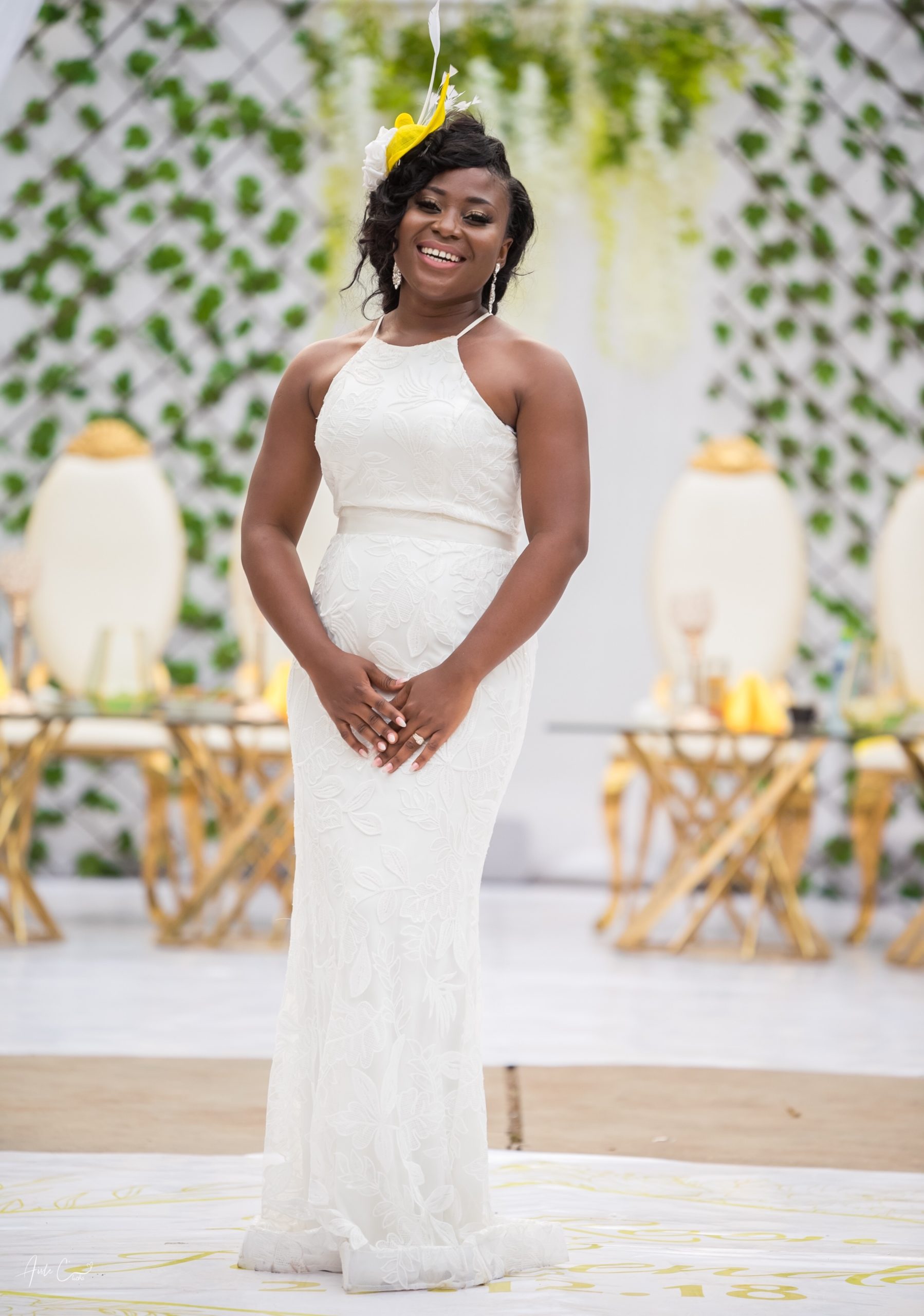 Solo shot of bride in gown