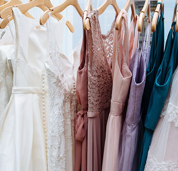 Dresses Hanging on a Rack