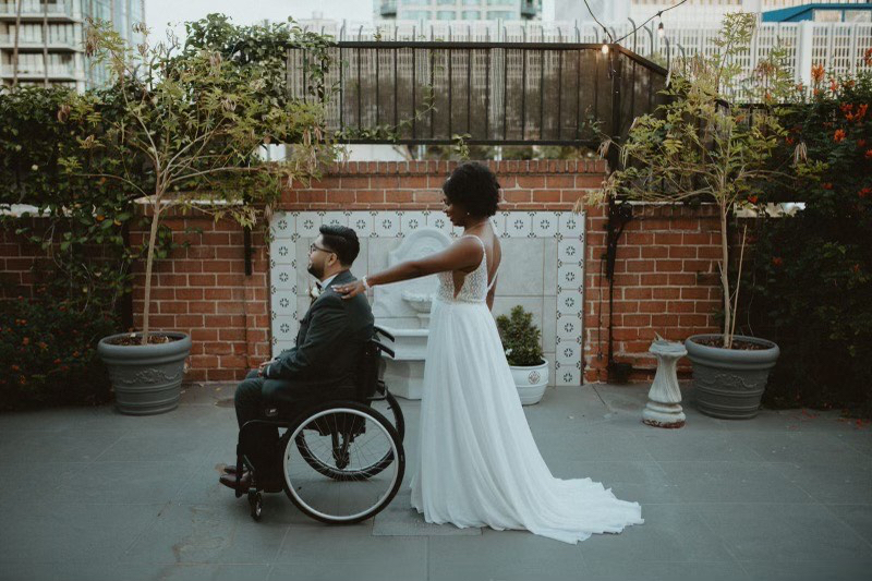 BRide and groom first look