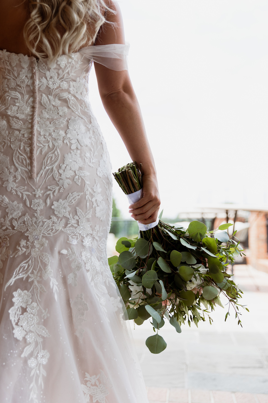 back of wedding dress detail shot - summer wedding in Georgia 